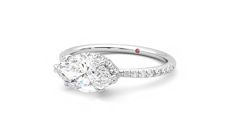 Taylor & Hart Nutmeg Marquise Engagement Ring 360 degree image 25