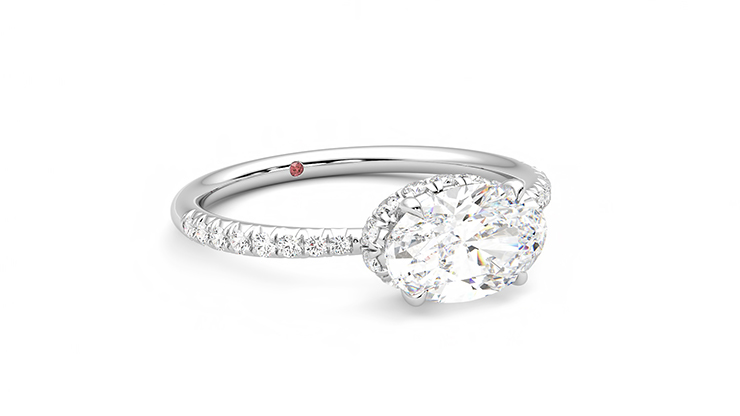Taylor & Hart Nutmeg Oval Engagement Ring 360 degree image 5