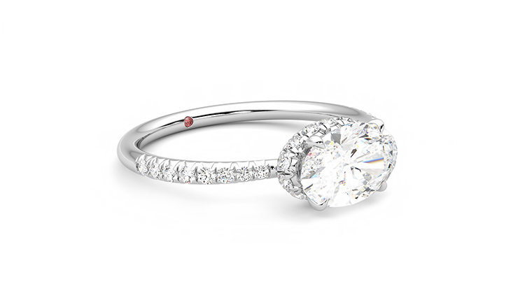 Taylor & Hart Nutmeg Oval Engagement Ring 360 degree image 6