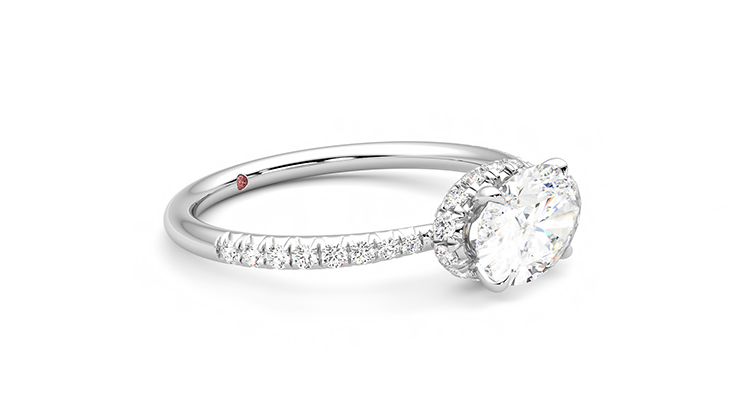 Taylor & Hart Nutmeg Oval Engagement Ring 360 degree image 7