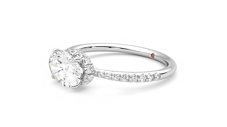 Taylor & Hart Nutmeg Oval Engagement Ring 360 degree image 23