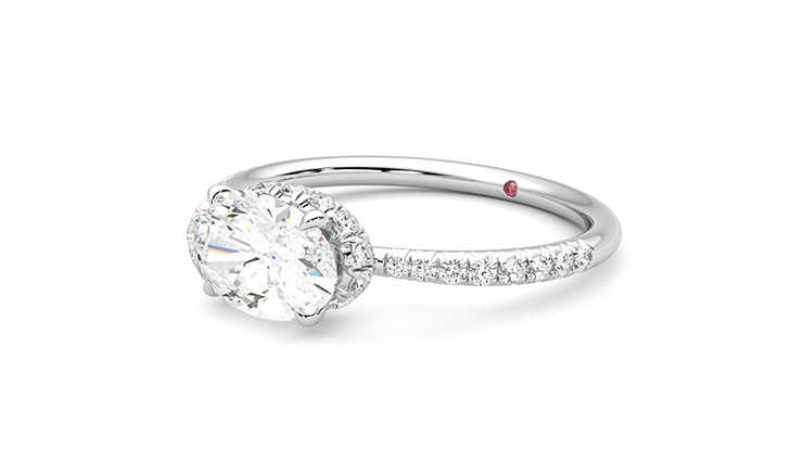 Taylor & Hart Nutmeg Oval Engagement Ring 360 degree image 24