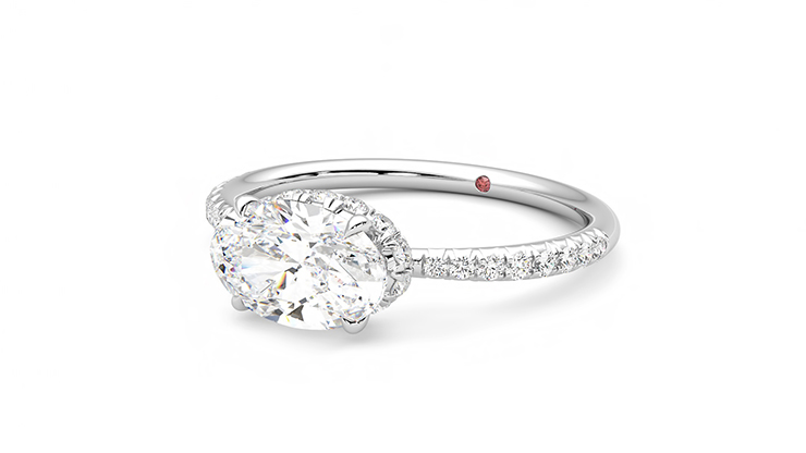 Taylor & Hart Nutmeg Oval Engagement Ring 360 degree image 25