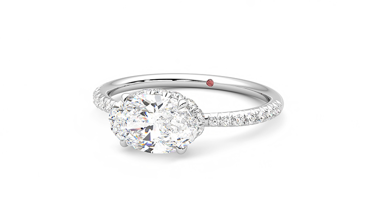 Taylor & Hart Nutmeg Oval Engagement Ring 360 degree image 26