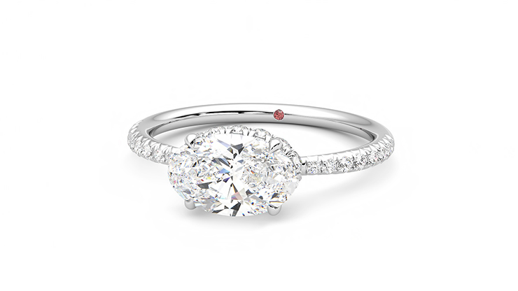 Taylor & Hart Nutmeg Oval Engagement Ring 360 degree image 27