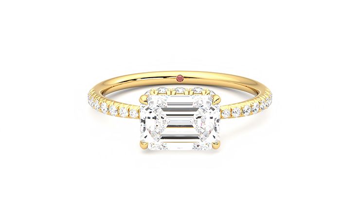 Taylor & Hart Nutmeg Emerald Engagement Ring 360 degree image 0