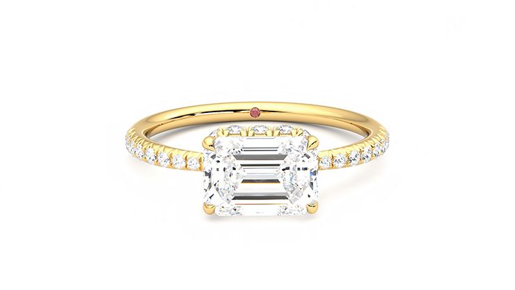 Taylor & Hart Nutmeg Emerald Engagement Ring 360 degree image 1