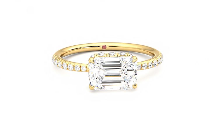 Taylor & Hart Nutmeg Emerald Engagement Ring 360 degree image 2