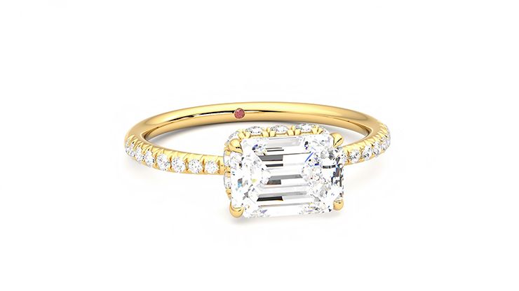 Taylor & Hart Nutmeg Emerald Engagement Ring 360 degree image 3