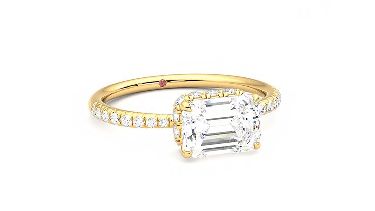 Taylor & Hart Nutmeg Emerald Engagement Ring 360 degree image 4