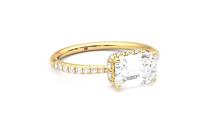 Taylor & Hart Nutmeg Emerald Engagement Ring 360 degree image 5