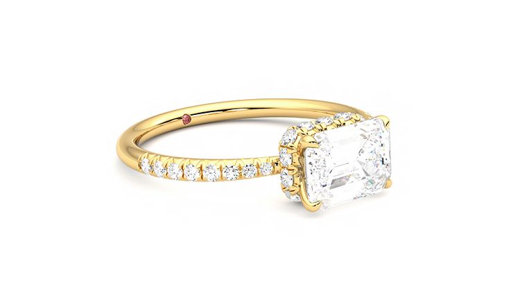 Taylor & Hart Nutmeg Emerald Engagement Ring 360 degree image 6