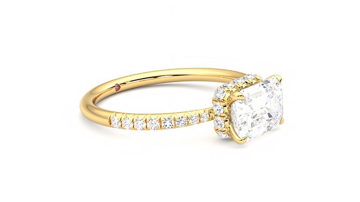 Taylor & Hart Nutmeg Emerald Engagement Ring 360 degree image 7