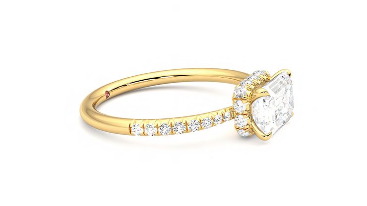 Taylor & Hart Nutmeg Emerald Engagement Ring 360 degree image 8