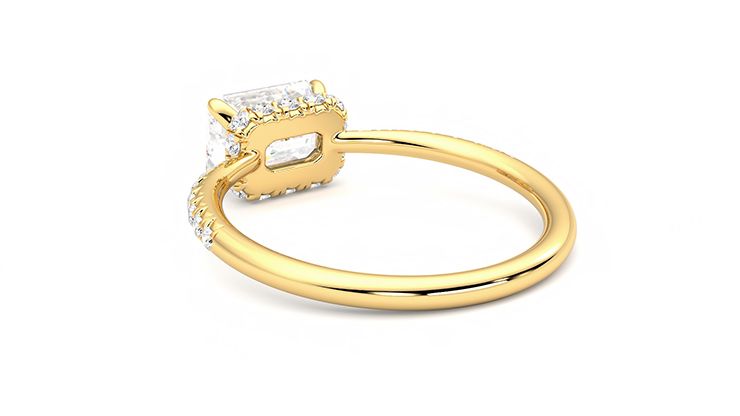Taylor & Hart Nutmeg Emerald Engagement Ring 360 degree image 17