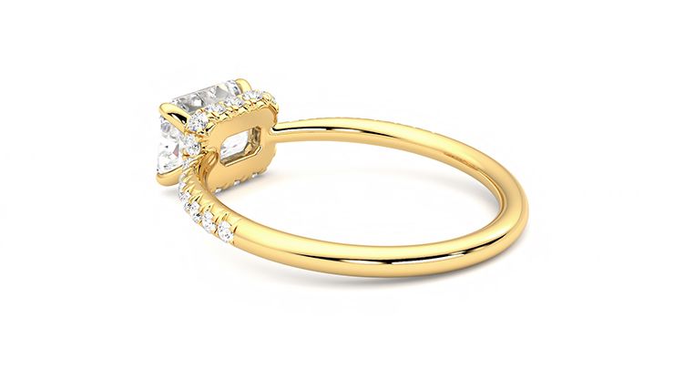 Taylor & Hart Nutmeg Emerald Engagement Ring 360 degree image 18