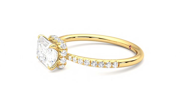Taylor & Hart Nutmeg Emerald Engagement Ring 360 degree image 22
