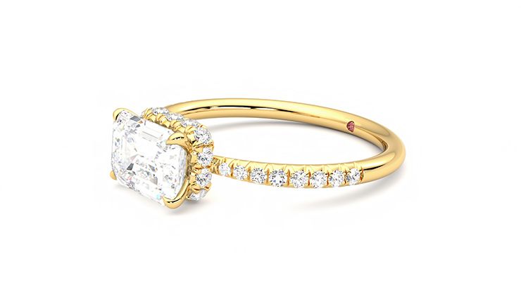 Taylor & Hart Nutmeg Emerald Engagement Ring 360 degree image 23