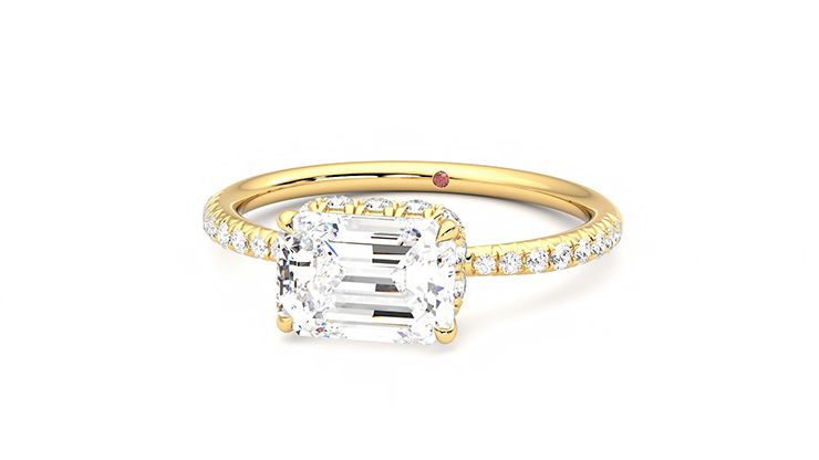 Taylor & Hart Nutmeg Emerald Engagement Ring 360 degree image 27