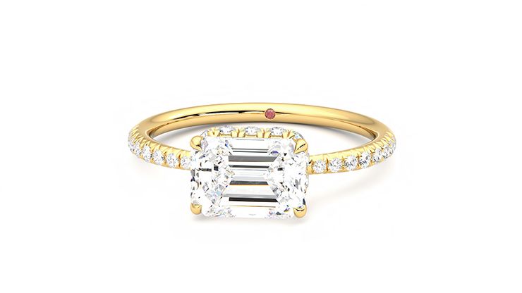 Taylor & Hart Nutmeg Emerald Engagement Ring 360 degree image 28