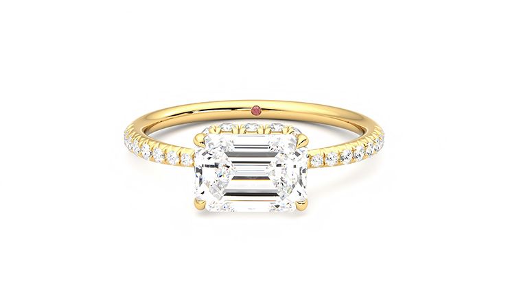 Taylor & Hart Nutmeg Emerald Engagement Ring 360 degree image 29