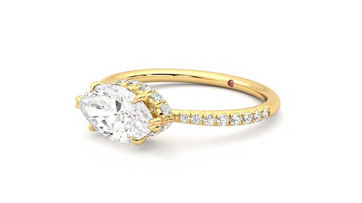 Taylor & Hart Nutmeg Marquise Engagement Ring 360 degree image 24