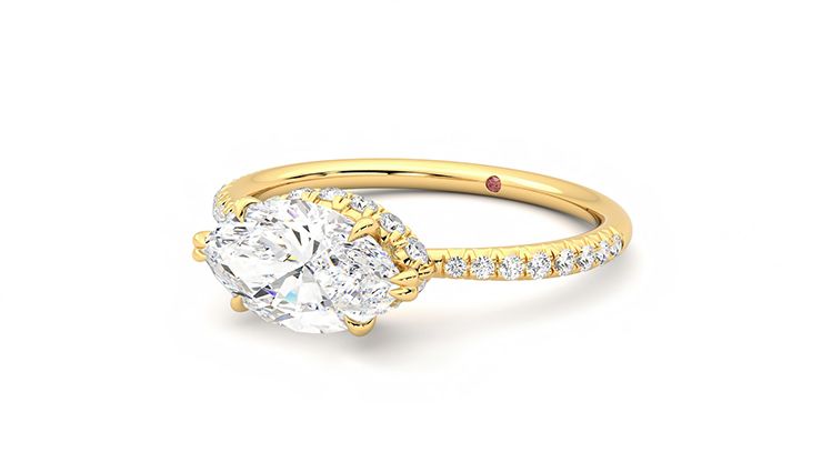 Taylor & Hart Nutmeg Marquise Engagement Ring 360 degree image 25