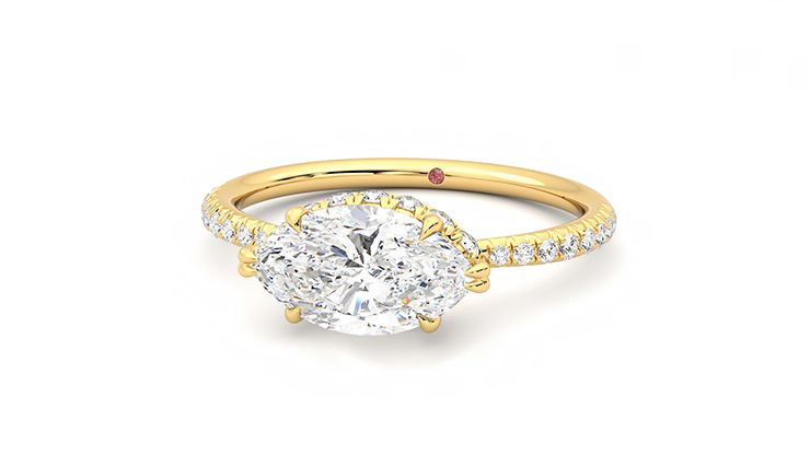 Taylor & Hart Nutmeg Marquise Engagement Ring 360 degree image 27