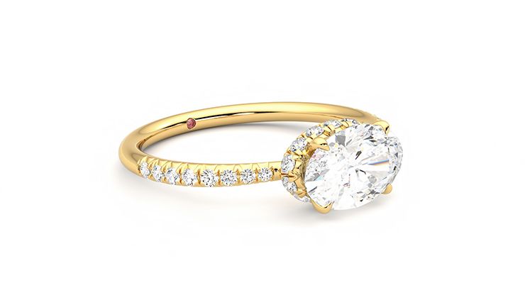 Taylor & Hart Nutmeg Oval Engagement Ring 360 degree image 6