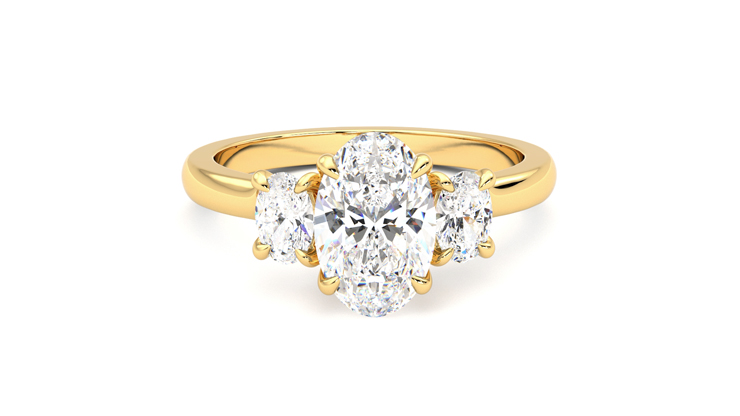 Orion | 18K Yellow Gold trilogy style engagement ring | Taylor & Hart