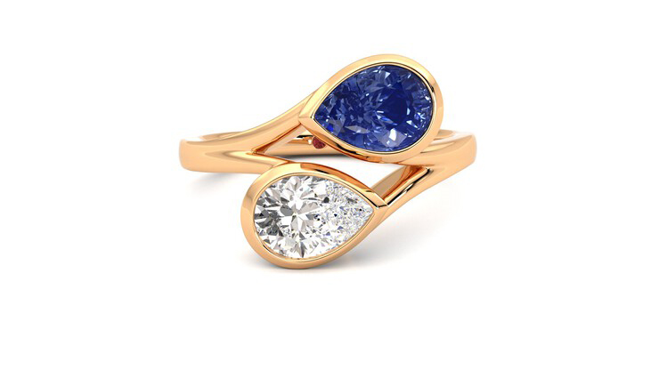 Taylor & Hart Peratrice Pear Engagement Ring 360 degree image 2