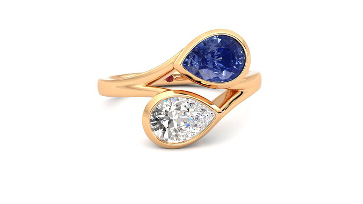 Taylor & Hart Peratrice Pear Engagement Ring 360 degree image 3
