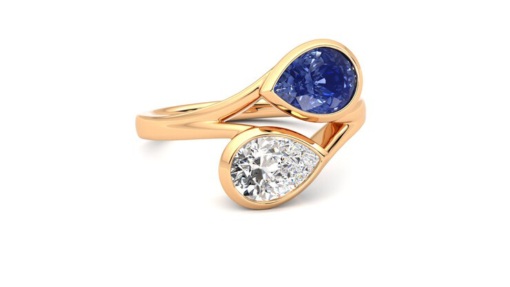 Taylor & Hart Peratrice Pear Engagement Ring 360 degree image 4