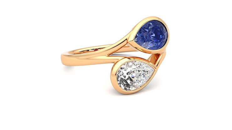 Taylor & Hart Peratrice Pear Engagement Ring 360 degree image 5