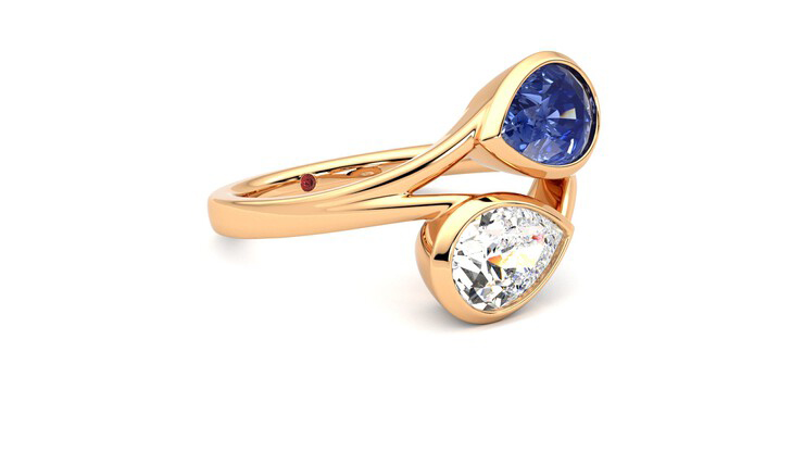 Taylor & Hart Peratrice Pear Engagement Ring 360 degree image 6
