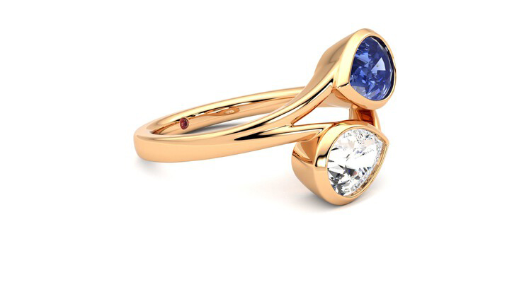 Taylor & Hart Peratrice Pear Engagement Ring 360 degree image 7