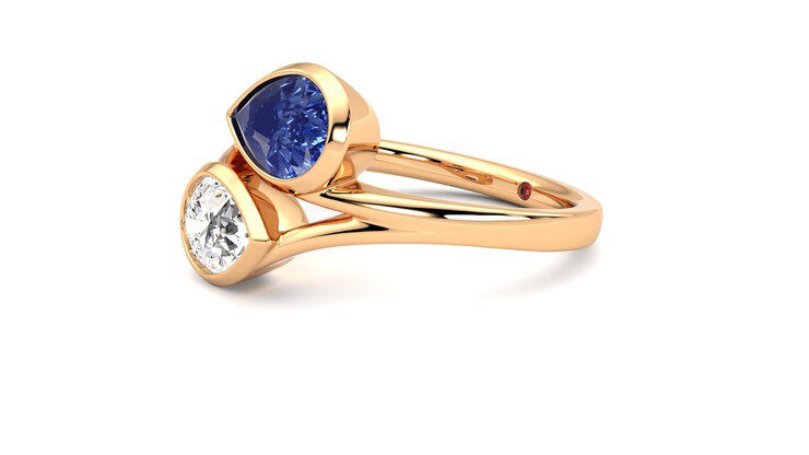 Taylor & Hart Peratrice Pear Engagement Ring 360 degree image 23