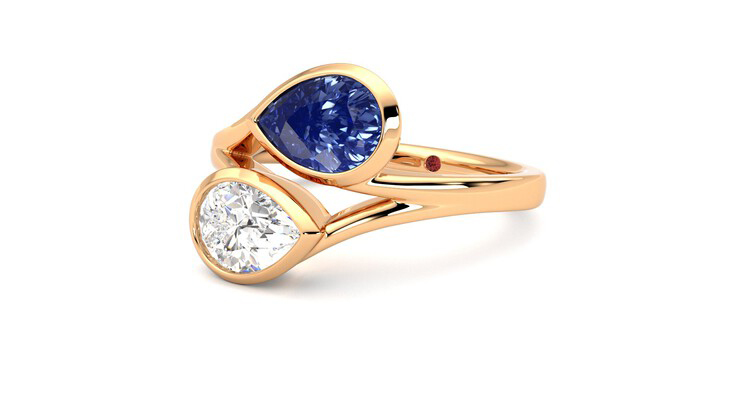 Taylor & Hart Peratrice Pear Engagement Ring 360 degree image 25