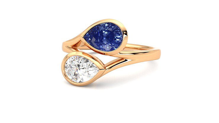 Taylor & Hart Peratrice Pear Engagement Ring 360 degree image 26