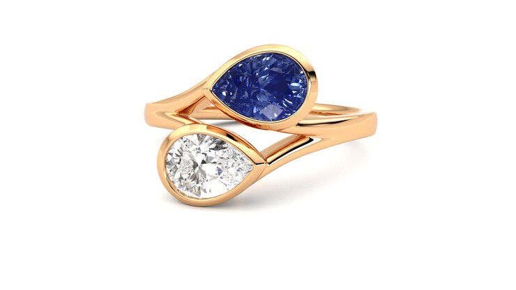 Taylor & Hart Peratrice Pear Engagement Ring 360 degree image 27