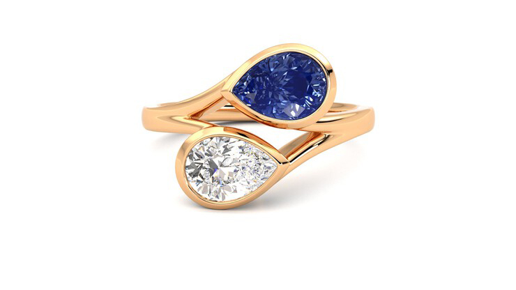 Taylor & Hart Peratrice Pear Engagement Ring 360 degree image 29