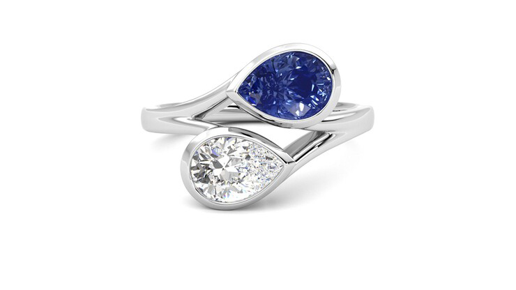 Taylor & Hart Peratrice Pear Engagement Ring 360 degree image 1