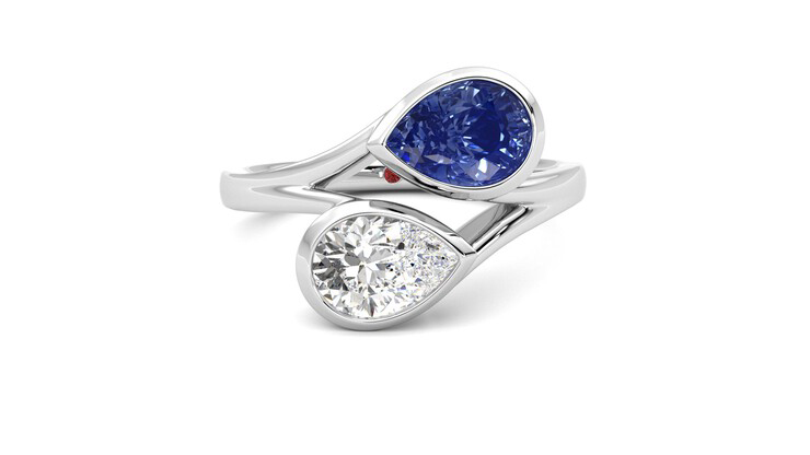 Taylor & Hart Peratrice Pear Engagement Ring 360 degree image 2