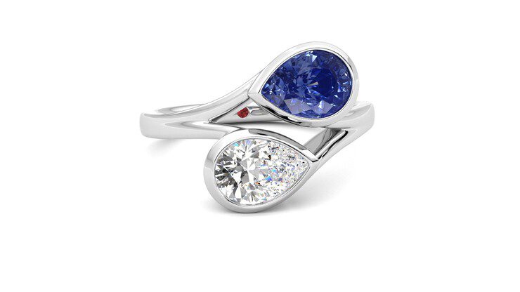 Taylor & Hart Peratrice Pear Engagement Ring 360 degree image 3