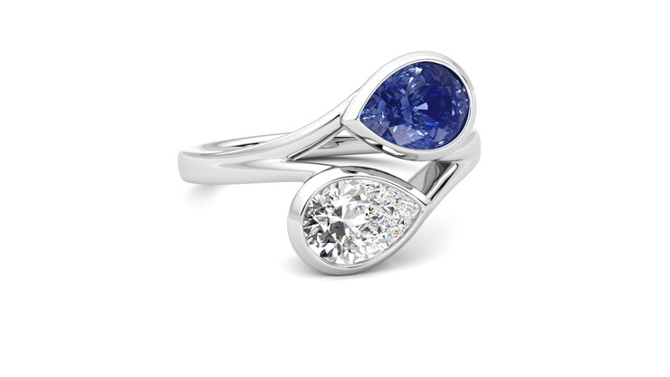 Taylor & Hart Peratrice Pear Engagement Ring 360 degree image 4