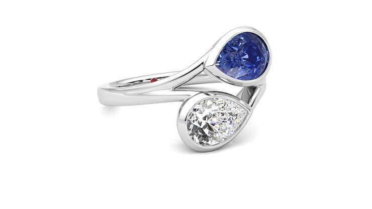 Taylor & Hart Peratrice Pear Engagement Ring 360 degree image 5
