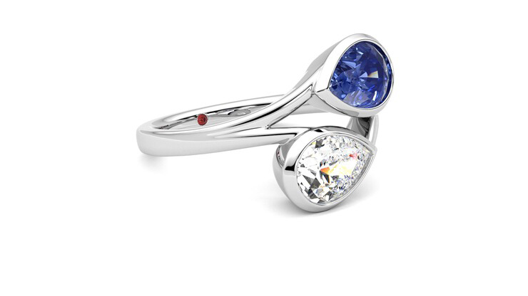 Taylor & Hart Peratrice Pear Engagement Ring 360 degree image 6