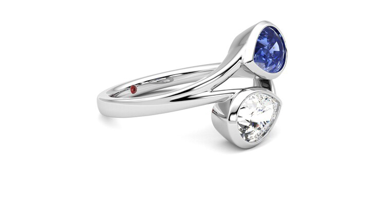 Taylor & Hart Peratrice Pear Engagement Ring 360 degree image 7
