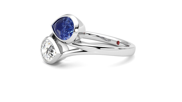 Taylor & Hart Peratrice Pear Engagement Ring 360 degree image 23