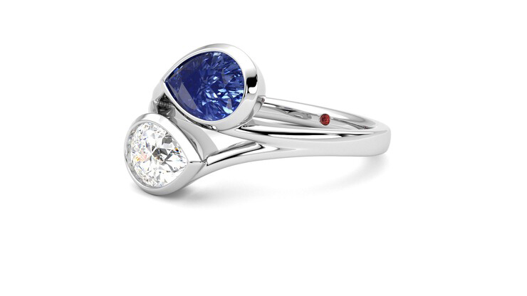 Taylor & Hart Peratrice Pear Engagement Ring 360 degree image 24